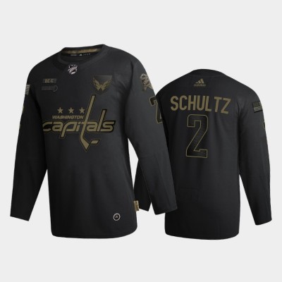 Washington Washington Capitals #2 Justin Schultz Adidas 2020 Veterans Day Authentic NHL Jersey Black